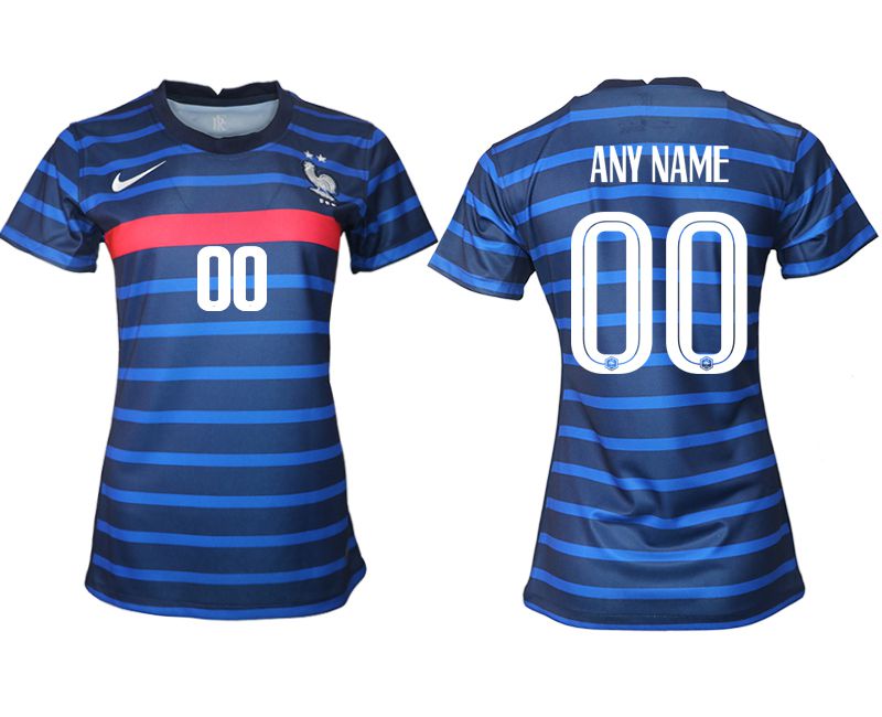 Women 2021-2022 France home aaa version blue customized Soccer Jerseys->customized soccer jersey->Custom Jersey
